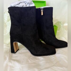 **Almost New** Sam Edelman Irie Leather Ankle Booties | Black Suede | Size 8.5